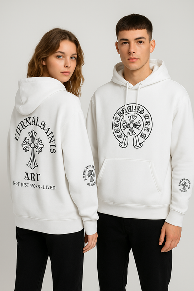 Eternal Saints Heavy Hooded Sweatshirt: Gothic Themed Collection